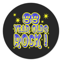 88 Year Olds Rock! (Blue) Sticker by TShirtDotCom 88 Year Olds Rock! (Blue) Sticker