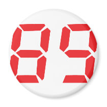 89 eighty-nine red alarm clock digital number magnets