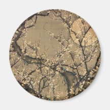 8. 梅花晧月図, 若冲 Moon and Plum blossoms, Jakuchū Fridge Magnet