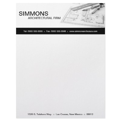 8.5x11 Black Architectural Blue Print Letter Head Letterhead Template by AnnLeeDesigns