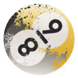 8 & 9 Ball Collage Round Sticker
