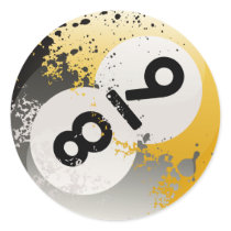 8 & 9 Ball Collage Round Sticker