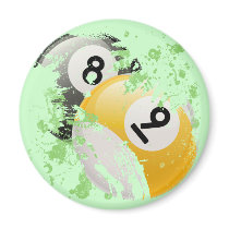 8 AND 9 BILLIARD BALLS FRIDGE MAGNET
