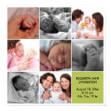 8 baby photo modern collage green white border print
