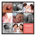 8 baby photo modern collage pink black border print