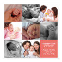 8 baby photo modern collage pink white border print