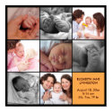 8 baby photo modern collage yellow black border print