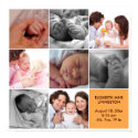 8 baby photo modern collage yellow white border print