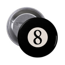8-Ball 8 Pinback Buttons