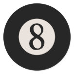 8-Ball 8 Round Sticker