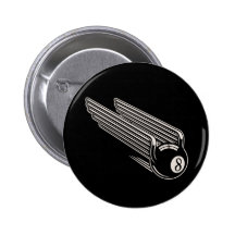8-Ball - Aero Wings Pinback Buttons