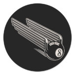 8-Ball - Aero Wings Round Sticker