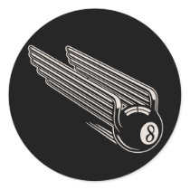 8-Ball - Aero Wings Round Sticker