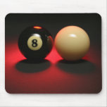 8 Ball and Cue Ball Mousepad