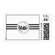 8 Ball Black Stripes Postage Stamps