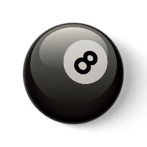 8 BALL PINBACK BUTTON