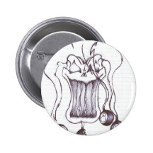 8 Ball Clown Pinback Button