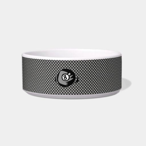 8 ball; Faux Carbon Fiber Cat Water Bowls
