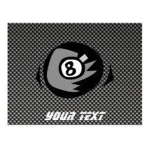 8 ball; Faux Carbon Fiber Post Card