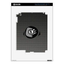 8 ball; Faux Carbon Fiber Skins For iPad 3