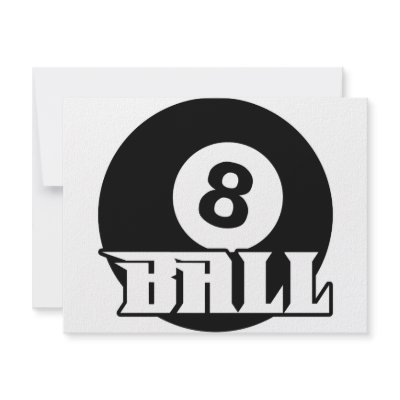 8 Ball Personalized Announcements by boltzdesignz