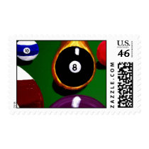 8 Ball on Fire Pool Billiards Stamp by Teo by Teofaith 8 Ball on Fire Pool Billiards Stamp by Teo
