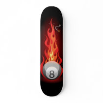 8 Ball On Fire Skate Decks