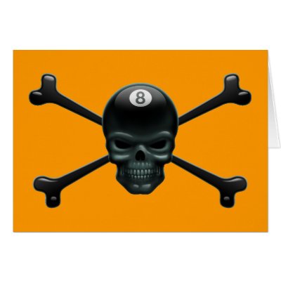 8-ball Pirate Greeting Cards by kbilltv