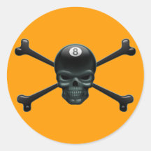 8-ball Pirate Round Sticker