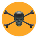 8-ball Pirate Round Sticker
