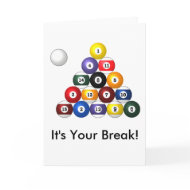8-ball rack greeting card card