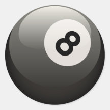 8 BALL ROUND STICKERS