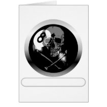8 Ball Skull and Crossbones Greeting Cards