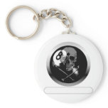 8 Ball Skull and Crossbones Key Chain