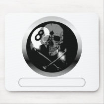 8 Ball Skull and Crossbones Mouse Pad