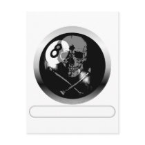 8 Ball Skull and Crossbones Post Cards