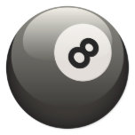 8 BALL ROUND STICKERS