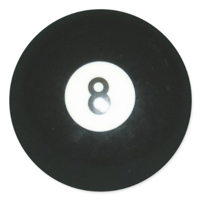 8 Ball Round Sticker by Onomonopia