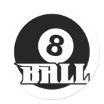 8 Ball Round Stickers