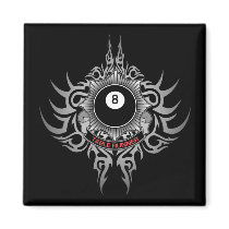 8 Ball Table Runner - Red Fridge Magnet