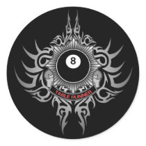 8 Ball Table Runner - Red Round Sticker