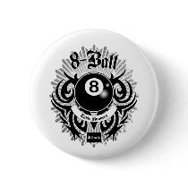 8 Ball Table Runners Pinback Buttons