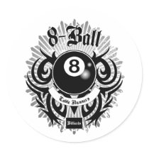 8 Ball Table Runners Round Sticker