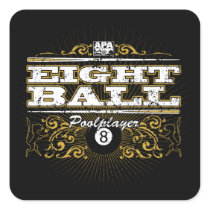 8 Ball Vintage Design Square Sticker