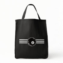 8 Ball White Stripes Canvas Bag