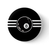 8 Ball White Stripes Pins