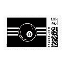 8 Ball White Stripes Postage