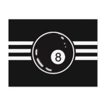 8 Ball White Stripes Post Card