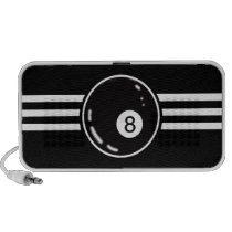 8 Ball White Stripes Notebook Speakers