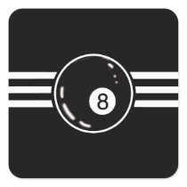8 Ball White Stripes Sticker